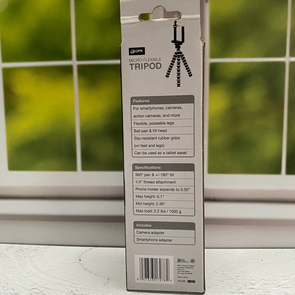 GPX Micro Flexible Tripod 6'